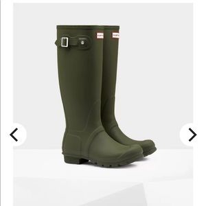Hunter Tall Olive Green Rain Boots
